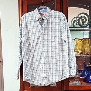 IZOD Classic DRESS Shirt Checkered multi colors sz S/P